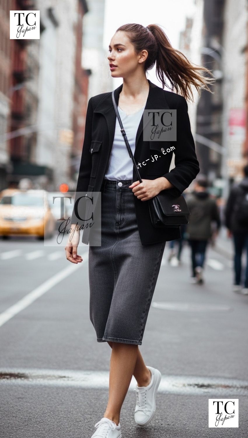 CHANEL 97S Vintage Black Wool 100% Minimalistic Mother of Pearl Button Jacket 38 シャネル ヴィンテージ ブラック ウール100% ミニマリスト マザー オブ パール ボタン ジャケット 即発
