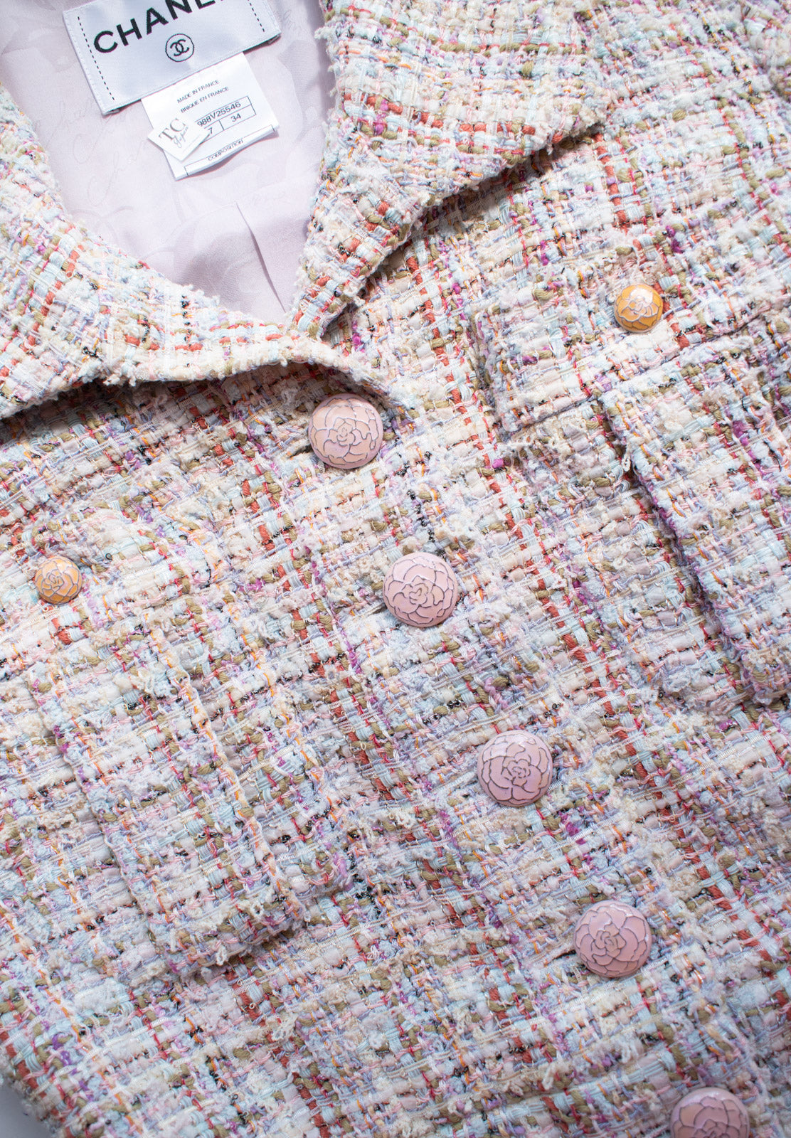 CHANEL 13C Rose Garden Multicolor Lesage Tweed Jacket 34 36 シャネル ローズガーデン マルチカラー ルサージュ 襟付き ツイード ジャケット 即発