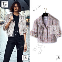 CHANEL 13C Rose Garden Multicolor Lesage Tweed Jacket 34 36 シャネル ローズガーデン マルチカラー ルサージュ 襟付き ツイード ジャケット 即発