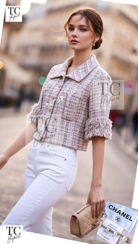 CHANEL 13C Rose Garden Multicolor Lesage Tweed Jacket 36 38 シャネル ローズガーデン マルチカラー ルサージュ 襟付き ツイード ジャケット 即発