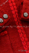 CHANEL 19A Coral Red Zipper Wool Tweed Coat Jacket 36 38 42 シャネル コーラル レッド ジッパー ウール ツイード コート ジャケット 即発