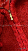 CHANEL 19A Coral Red Zipper Wool Tweed Coat Jacket 36 38 42 シャネル コーラル レッド ジッパー ウール ツイード コート ジャケット 即発