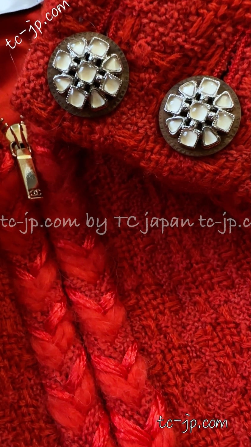 CHANEL 19A Coral Red Zipper Wool Tweed Coat Jacket 36 38 42 シャネル コーラル レッド ジッパー ウール ツイード コート ジャケット 即発
