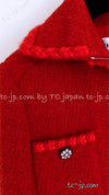 CHANEL 19A Coral Red Zipper Wool Tweed Coat Jacket 36 38 42 シャネル コーラル レッド ジッパー ウール ツイード コート ジャケット 即発