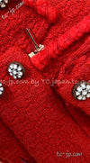CHANEL 19A Coral Red Zipper Wool Tweed Coat Jacket 36 38 42 シャネル コーラル レッド ジッパー ウール ツイード コート ジャケット 即発