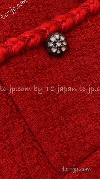 CHANEL 19A Coral Red Zipper Wool Tweed Coat Jacket 36 38 42 シャネル コーラル レッド ジッパー ウール ツイード コート ジャケット 即発