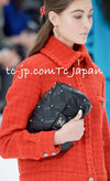 CHANEL 19A Coral Red Zipper Wool Tweed Coat Jacket 36 38 42 シャネル コーラル レッド ジッパー ウール ツイード コート ジャケット 即発