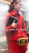 CHANEL 19A Coral Red Zipper Wool Tweed Coat Jacket 36 38 42 シャネル コーラル レッド ジッパー ウール ツイード コート ジャケット 即発