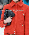CHANEL 19A Coral Red Zipper Wool Tweed Coat Jacket 36 38 42 シャネル コーラル レッド ジッパー ウール ツイード コート ジャケット 即発