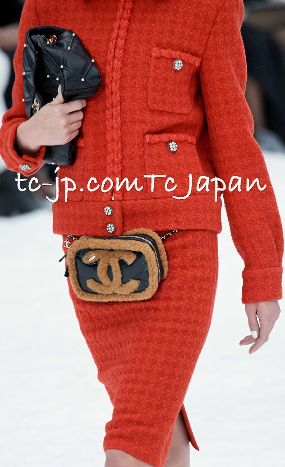CHANEL 19A Coral Red Zipper Wool Tweed Coat Jacket 36 38 42 シャネル コーラル レッド ジッパー ウール ツイード コート ジャケット 即発