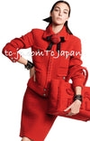 CHANEL 19A Coral Red Zipper Wool Tweed Coat Jacket 36 38 42 シャネル コーラル レッド ジッパー ウール ツイード コート ジャケット 即発