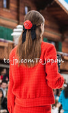 CHANEL 19A Coral Red Zipper Wool Tweed Coat Jacket 36 38 42 シャネル コーラル レッド ジッパー ウール ツイード コート ジャケット 即発