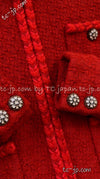 CHANEL 19A Coral Red Zipper Wool Tweed Coat Jacket 36 38 42 シャネル コーラル レッド ジッパー ウール ツイード コート ジャケット 即発