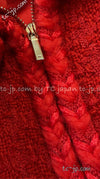 CHANEL 19A Coral Red Zipper Wool Tweed Coat Jacket 36 38 42 シャネル コーラル レッド ジッパー ウール ツイード コート ジャケット 即発