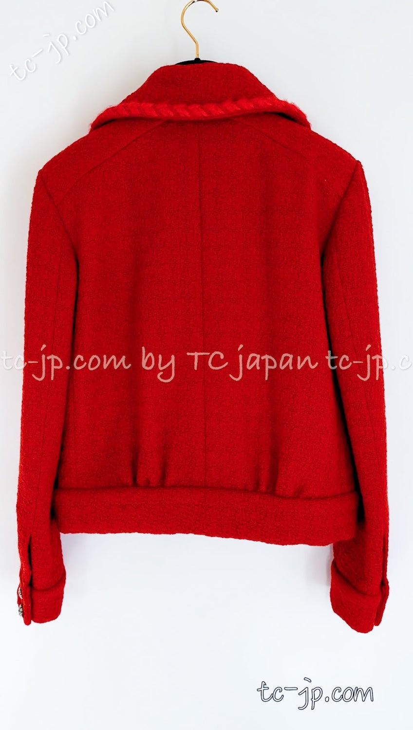 CHANEL 19A Coral Red Zipper Wool Tweed Coat Jacket 36 38 42 シャネル コーラル レッド ジッパー ウール ツイード コート ジャケット 即発
