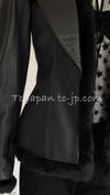 CHANEL 02A Charcoal Gray Brown Black Lambskin Leather Rabbit Fur Jacket 34 シャネル チャコールグレー ラムスキン レザー ラビットファー チャコールグレー ブラウン ブラック ジャケット 即発