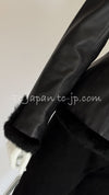 CHANEL 02A Charcoal Gray Brown Black Lambskin Leather Rabbit Fur Jacket 34 シャネル チャコールグレー ラムスキン レザー ラビットファー チャコールグレー ブラウン ブラック ジャケット 即発
