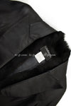 CHANEL 02A Charcoal Gray Brown Black Lambskin Leather Rabbit Fur Jacket 34 シャネル チャコールグレー ラムスキン レザー ラビットファー チャコールグレー ブラウン ブラック ジャケット 即発
