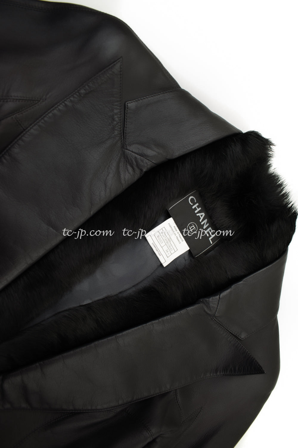 CHANEL 02A Charcoal Gray Brown Black Lambskin Leather Rabbit Fur Jacket 34 シャネル チャコールグレー ラムスキン レザー ラビットファー チャコールグレー ブラウン ブラック ジャケット 即発