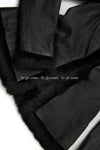 CHANEL 02A Charcoal Gray Brown Black Lambskin Leather Rabbit Fur Jacket 34 シャネル チャコールグレー ラムスキン レザー ラビットファー チャコールグレー ブラウン ブラック ジャケット 即発