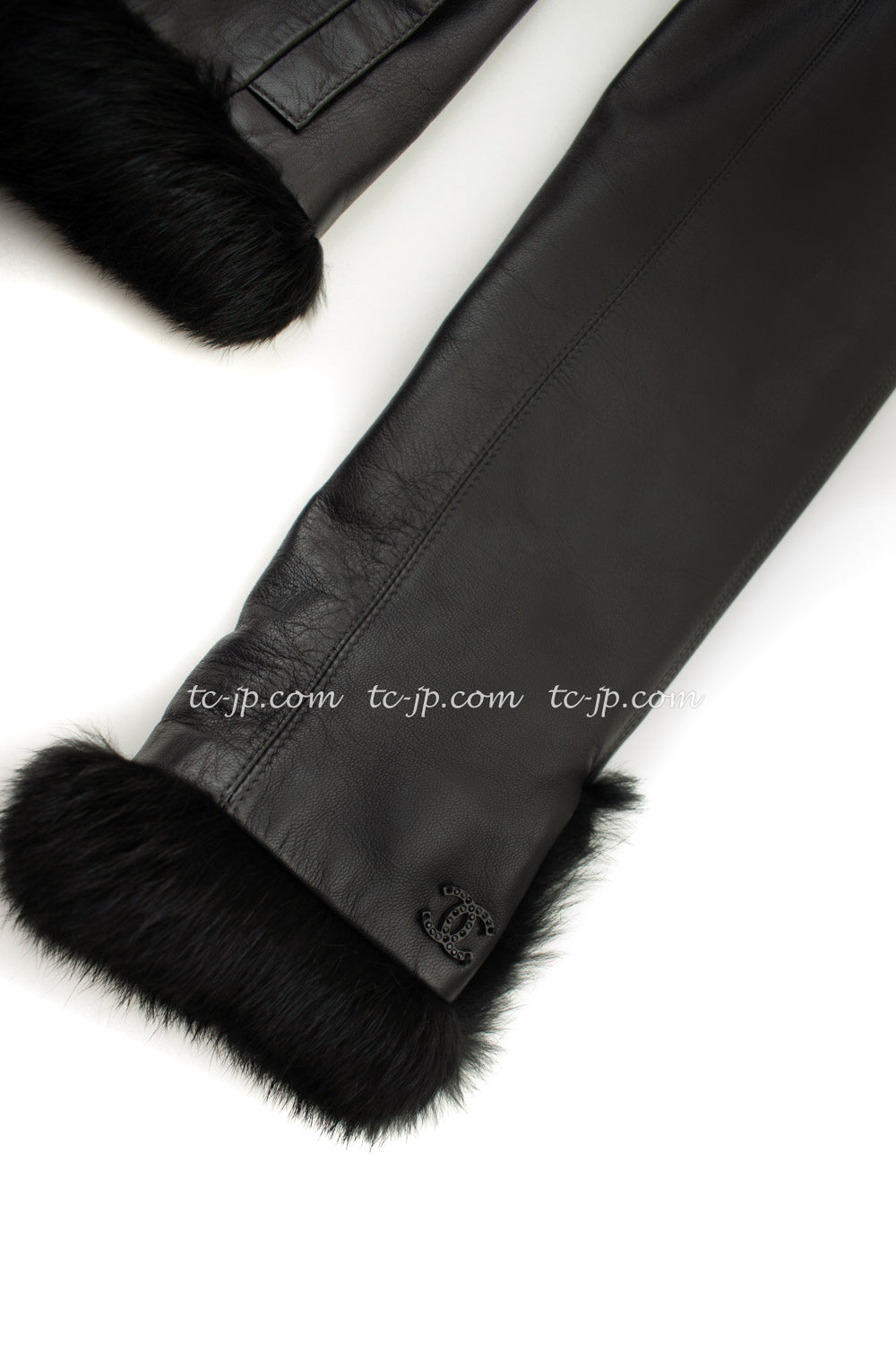 CHANEL 02A Charcoal Gray Brown Black Lambskin Leather Rabbit Fur Jacket 34 シャネル チャコールグレー ラムスキン レザー ラビットファー チャコールグレー ブラウン ブラック ジャケット 即発
