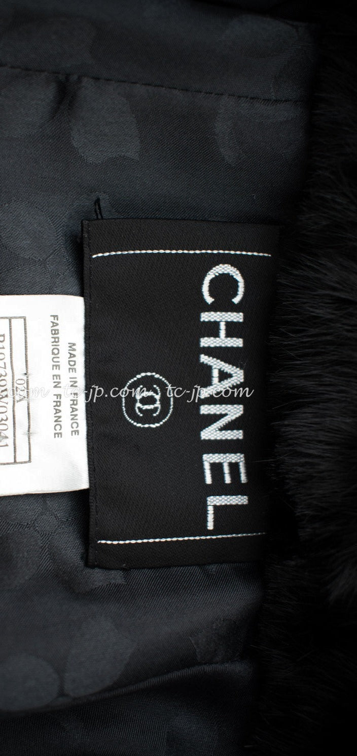 CHANEL 02A Charcoal Gray Brown Black Lambskin Leather Rabbit Fur Jacket 34 シャネル チャコールグレー ラムスキン レザー ラビットファー チャコールグレー ブラウン ブラック ジャケット 即発