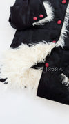 CHANEL 17B Black Silk Ivory Fantasy Fur Jacket Coat 48 シャネル ブラック シルク アイボリー ファー ジャケット コート 即発