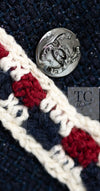CHANEL 11S Navy Crochet Braid Trim Cotton Jacket 40 シャネル ネイビー クロシェット ブレイド トリミング コットン ジャケット 即発
