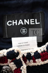 CHANEL 11S Navy Crochet Braid Trim Cotton Jacket 36 シャネル ネイビー クロシェット ブレイド トリミング コットン ジャケット 即発