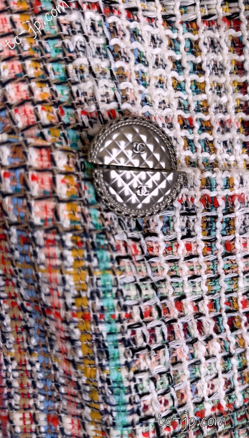 CHANEL ジャケット シャネル ジャケット CHANEL マルチカラー ピンク トリム ジッパー 17C