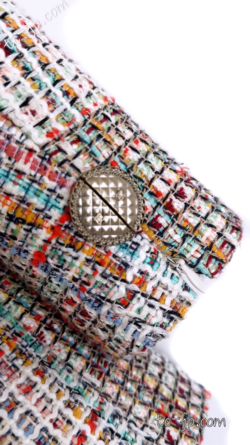 CHANEL ジャケット シャネル ジャケット CHANEL マルチカラー ピンク トリム ジッパー 17C