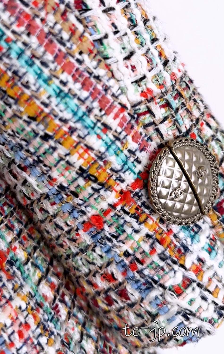 シャネル ジャケット CHANEL マルチカラー ピンク トリム ジッパー 17C