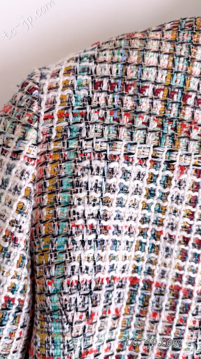 シャネル ジャケット CHANEL マルチカラー ピンク トリム ジッパー 17C