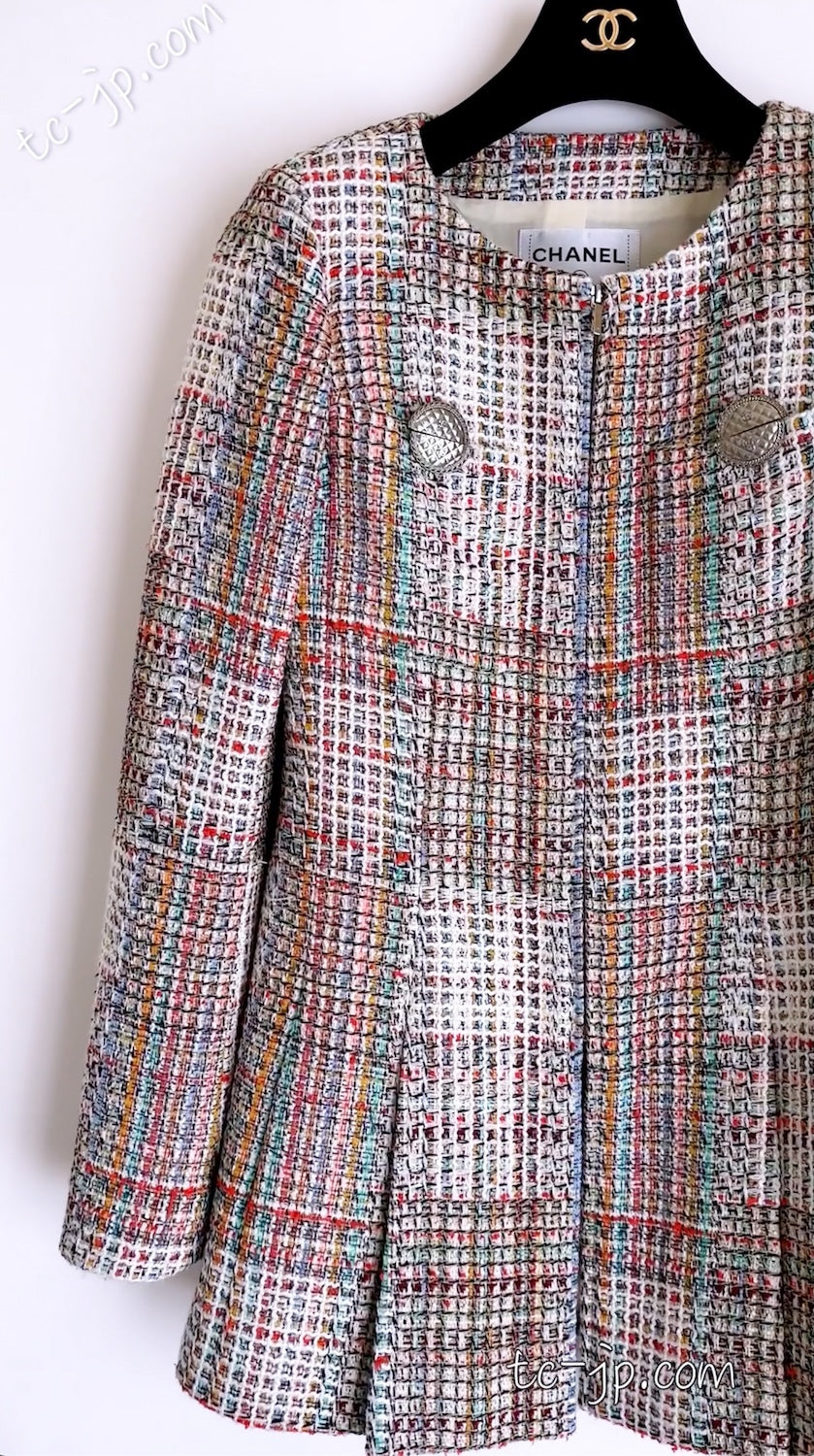シャネル ジャケット CHANEL マルチカラー ピンク トリム ジッパー 17C