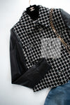 CHANEL 17PF Black Wool Calfskin Lethear Sleeve Tweed Jacket 38 シャネル ブラック ウール 袖 レザー ツイード ジャケット 即発