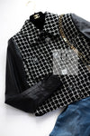 CHANEL 17PF Black Wool Calfskin Lethear Sleeve Tweed Jacket 38 シャネル ブラック ウール 袖 レザー ツイード ジャケット 即発