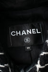 CHANEL 17PF Black Wool Calfskin Lethear Sleeve Tweed Jacket 38 シャネル ブラック ウール 袖 レザー ツイード ジャケット 即発