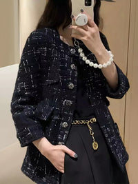CHANEL 18PA Black White Collarless Coat Jacket 20