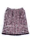 CHANEL 05A Rabbit Fur Trim Raspberry Brown Tweed Jacket Skirt Suit 38 シャネル ラビット・ファートリム・ラズベリー・ブラウン・ツイード・ジャケット・スカート・スーツ 即発