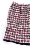 CHANEL 05A Rabbit Fur Trim Raspberry Brown Tweed Jacket Skirt Suit 38 シャネル ラビット・ファートリム・ラズベリー・ブラウン・ツイード・ジャケット・スカート・スーツ 即発