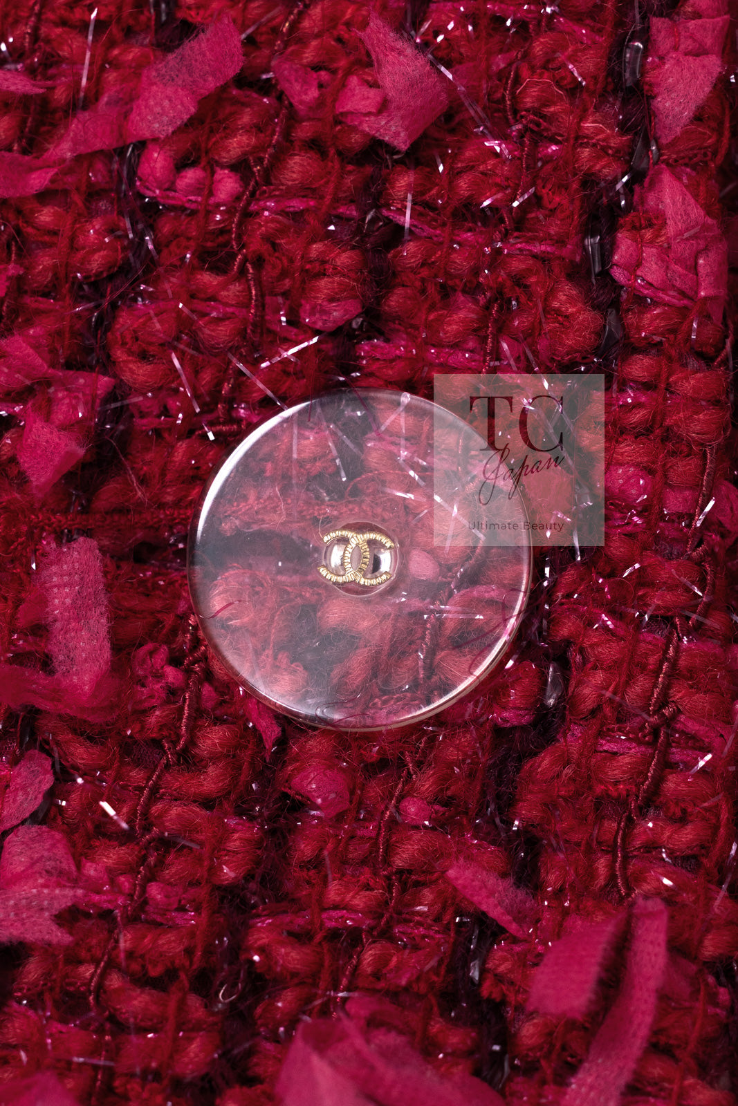 CHANEL 17PF Magenta Red Pink Fringe Trim Fantasy Tweed Jacket 40 シャネル マジェンダ レッド ピンク フリンジ トリム ファンタジー ツイード ジャケット 即発