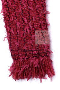 CHANEL 17PF Magenta Red Pink Fringe Trim Fantasy Tweed Jacket 40 シャネル マジェンダ レッド ピンク フリンジ トリム ファンタジー ツイード ジャケット 即発