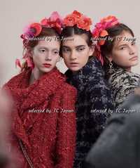 CHANEL 17PF Magenta Red Pink Fringe Trim Fantasy Tweed Jacket 40 シャネル マジェンダ レッド ピンク フリンジ トリム ファンタジー ツイード ジャケット 即発