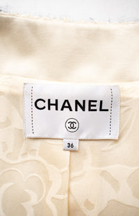 CHANEL 18PA Ivory Navy Red Tricolor Braid Trim Wool Tweed Jacket Coat 36 38 | HK