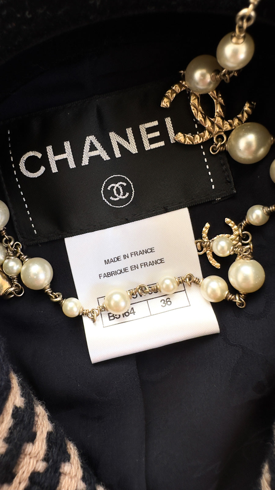 シャネル コート ジャケット CHANEL ベージュ ダークネイビー ウール