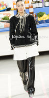 CHANEL 14A Black Silk Metallic Braided Trim Chenille Zipper Jacket 34 シャネル ブラック シルク ブレイド トリム ジッパー ジャケット 即発