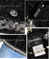 CHANEL 14A Black Silk Metallic Braided Trim Chenille Zipper Jacket 34 シャネル ブラック シルク ブレイド トリム ジッパー ジャケット 即発