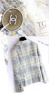 CHANEL 05S Gray Yellow Mint Tweed Jacket 36 シャネル グレー イエロー ミント ツイード ジャケット 即発