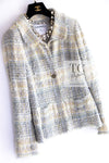 CHANEL 05S Gray Yellow Mint Tweed Jacket 36 シャネル グレー イエロー ミント ツイード ジャケット 即発