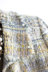 CHANEL 05S Gray Yellow Mint Tweed Jacket 36 シャネル グレー イエロー ミント ツイード ジャケット 即発